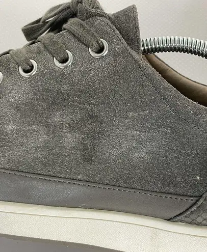 Donald J Pliner Miranda Platform Sneaker Size 9 Gray Suede Leather Lace Up Shoe