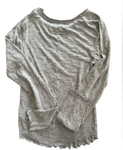 We The Free Free People Be My Baby Long Sleeve Knit Top Size Large Gray Neutral Minimalist