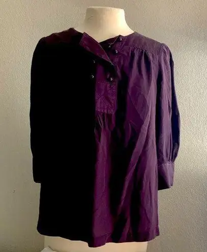 Banana Republic 100% silk eggplant color tunic