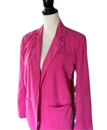 Eudon Choi Collective Oversized Pink Linen Open Blazer w/ Side Cutouts | EUC | 0