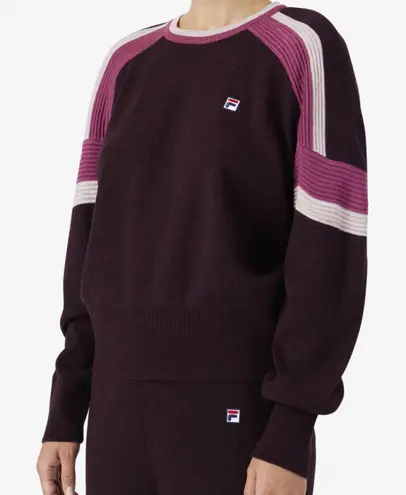 FILA  Women’s Sz: S Frankie Retro Style Maroon Pink Pullover Crew Neck Sweater.