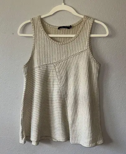 Doe & Rae beige ribbed sleeveless tank