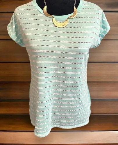 Stylus short sleeve top white and robin blue small