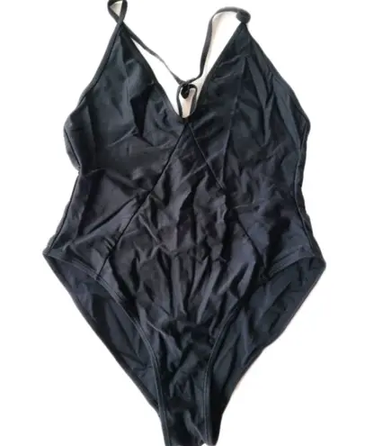 Boohoo Black One Piece Swimsuit Size Medium