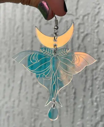 Women’s iridescent Moth Earrings Multiple