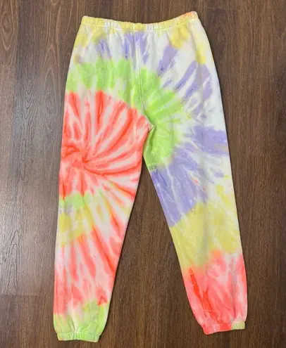 RE/DONE x Hanes 2 Piece Raglan Neon Tie Dye Spiral Sweatshirt & Sweatpants M NEW