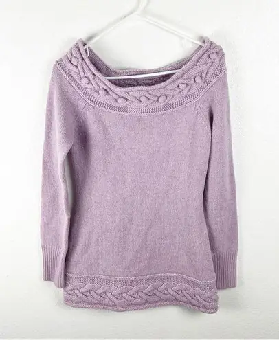 Marciano Lilac Lambs Wool Angora Rabbit Hair Blend Metallic Knit Sweater Medium