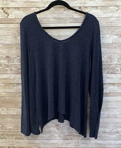 Akemi + Kin Anthropologie Womens L Sweater Lightweight Navy Long Sleeve Pullover