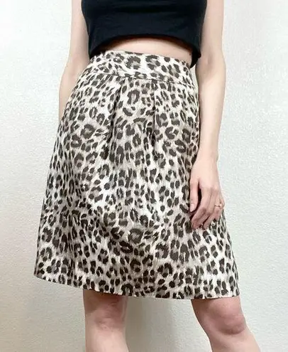 Banana Republic  Leopard Print 100% Silk Skirt