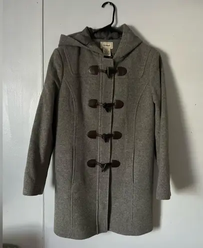 L.L. Bean Women's Charcoal Toggle Pea Coat Gray Size 10