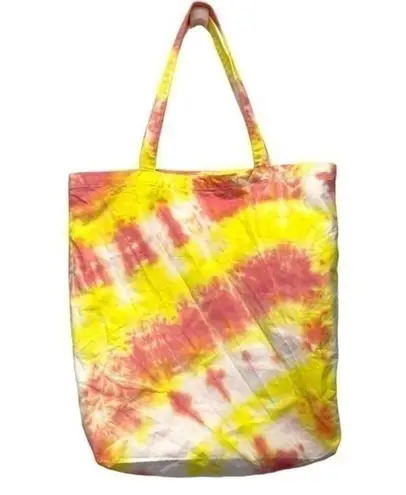 New Hand Crafted Tie Dye Tote Bag Canvas Cotton Yellow and pink Handmade