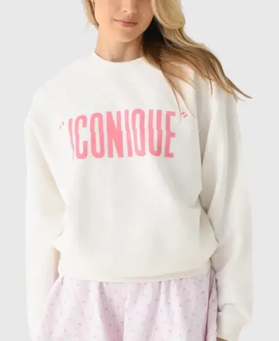 NEW CLARE V. iconique long sleeve sweatshirt in white with peony letters small