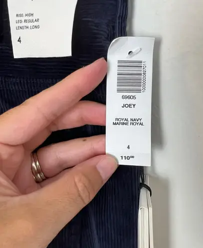Babaton NWT - Aritzia Joey Corduroy Pants Navy High Rise Flare