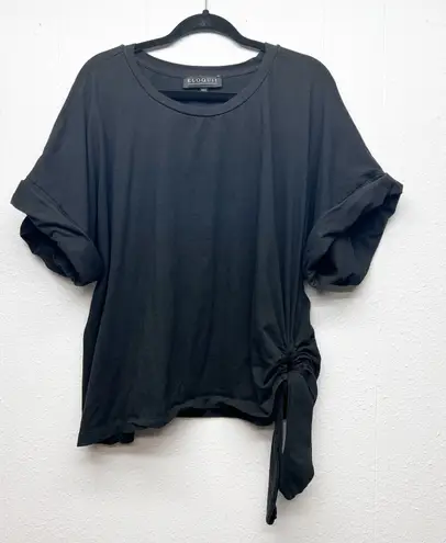 Eloquii Womens Black Top Size 22/24 Ruched Side Modest Contemporary Casual Chic