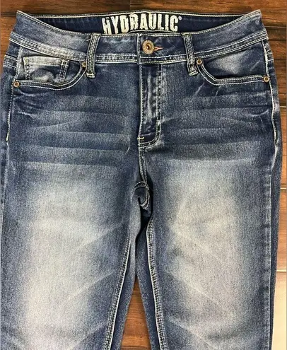 Hydraulic Embroidered Cuff Cropped Jeans - Size 6