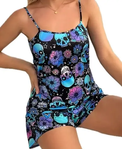 Boutique Vibrant, Multi-Colored, Skull Print, Pajama Set