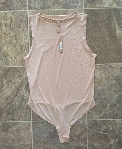 SKIMS Sheer Crewneck Thong Bodysuit Clay Size 2X