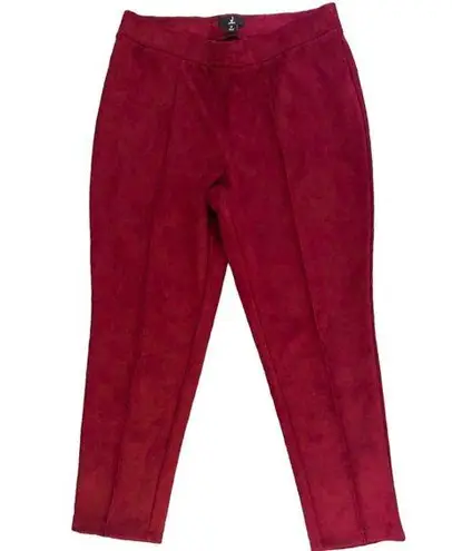 Jason Wu red velour pleated front elastic waist ankle/crop pants SP