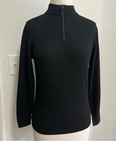 Pendleton Vintage Women’s Black Half Zip Small Virgin Wool Sweater Pull Over Top