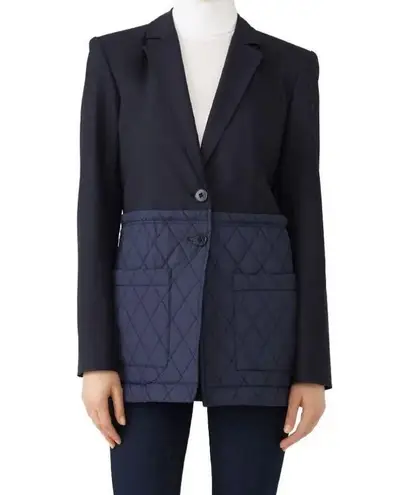 Tibi NWT navy quilted combo blazer size 4