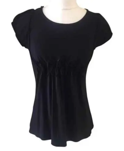Max Studio  black short sleeved  top