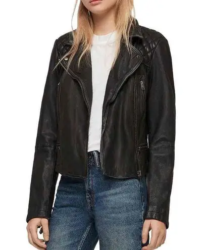 ALLSAINTS NWT Sheep Leather Moto Jacket in Black Size US 00