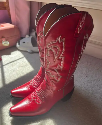 Red Cowboy Boots Size 8