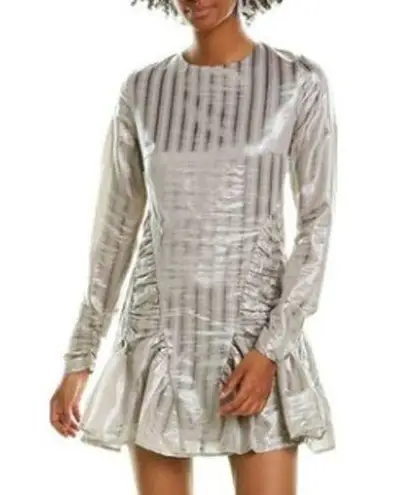 NWT Atoir Walk Me Home Metallic Cocktail Mini Dress in Silver/Gray Size 6