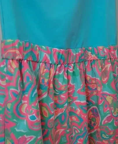 Lilly Pulitzer Dionne Make a Splash Sand Bar Blue One Shoulder Ruffle Dress Size XS