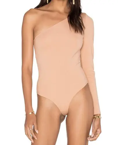 LPA š REVOLVE One Shoulder Thong Bodysuit in Nude Tan