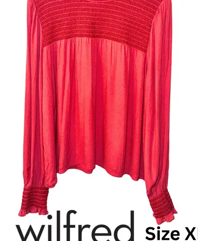 Wilfred by Aritzia Vibrant Red Rust Nessie Blouse in XL