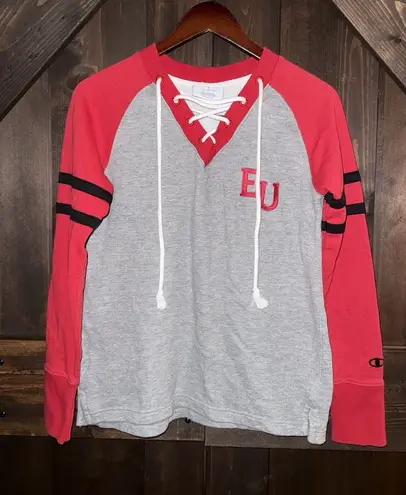 Champion Edinboro University EU  Women's Sz Small Crewneck Sweatshirt Tie thumbnail 1