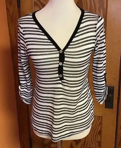 Chenault striped V Neck Beachy Sweater White