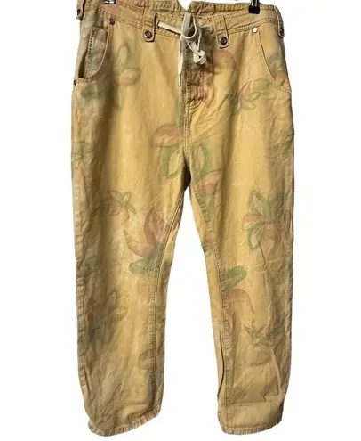 One Teaspoon  Highwaisted safari yellow floral pant- Rare