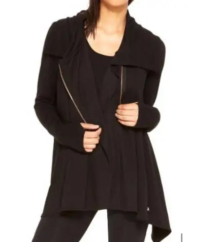 Terez Women's Black Zip-Up Drape Jacket M