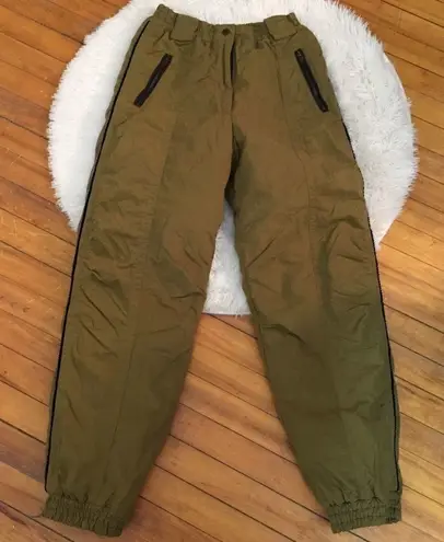 Head  Olive green Iridescent Snow Pants! WARM with belt loops - Image 1
