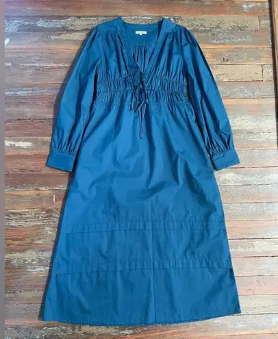 Crescent Monica Cotton Multi Tie Bow Front Smocked Waist Maxi Dress- Sz M 🧡🎀