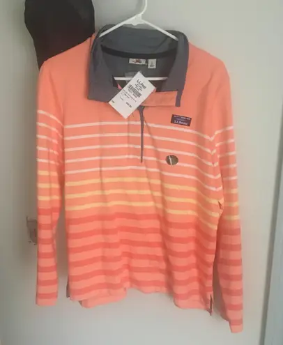 L.L.Bean  Striped Rugby Polo Shirt