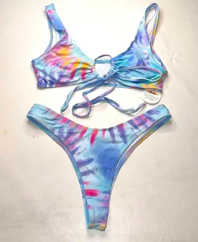 NEW Haute Swimwear Bikini Set, Size Large Blue
