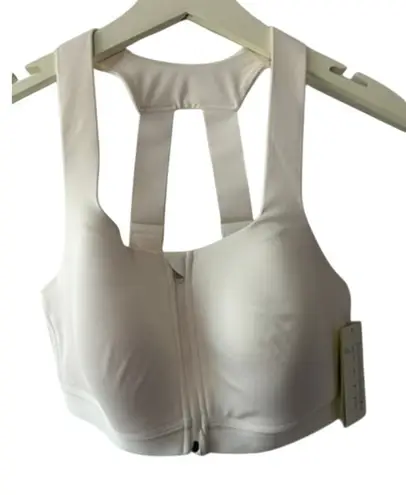 All In Motion High Support Zip Front White Sports Bra Women's Size 36C NEW - Image 1