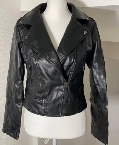 Women’s Black Faux Leather Jacket XL Lil Peep NWT Black