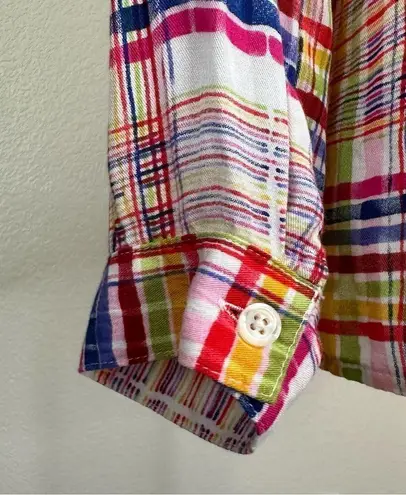 CAbi  Cirque Colorful Plaid Button Down Shirt