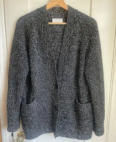 Everlane  Chunky Grandpa Cardigan Sweater in Marled Black & White Size Small