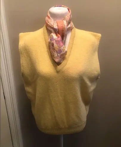Jantzen Vintage 1990s-Y2K Pullover Vest Yellow Size Large + Bonus Vtg Scarf
