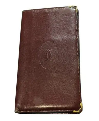 Cartier Burgundy Long Leather Bifold Wallet