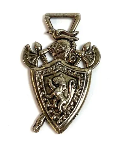 Armor Lion Shield Axe Coat Of Arms Warrior Watch Fob Pendant A519