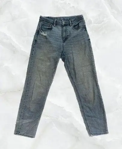 Blue Denim Bootcut Mom Ripped Jeans with Pockets Size 2