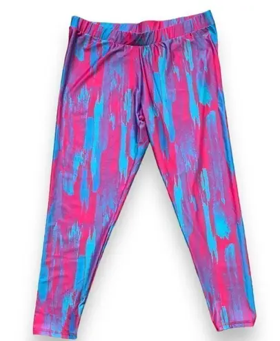 Everlast Leggings Fuchsia Pink Blue Abstract Art Print Activewear Size XL