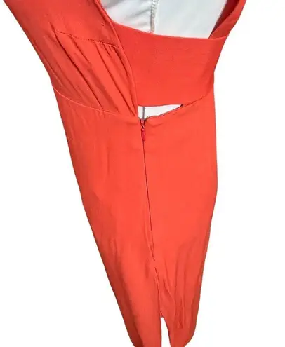 ALC Frank A.L.C. Sleeveless Silk Lowry Slit Midi Dress Tangerine Orange Women’s 4 Flaws