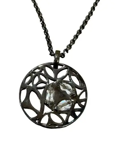 Di Modolo Rock Crystal Necklace in Plated Black Rhodium MSRP $650 NWT Dust Bag